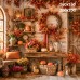 Tło fotograficzne „Przytulny jesienny zakątek z dyniami i lampionami” | J_286 Tło fotograficzne „Przytulny jesienny zakątek z dyniami i lampionami” | J_286